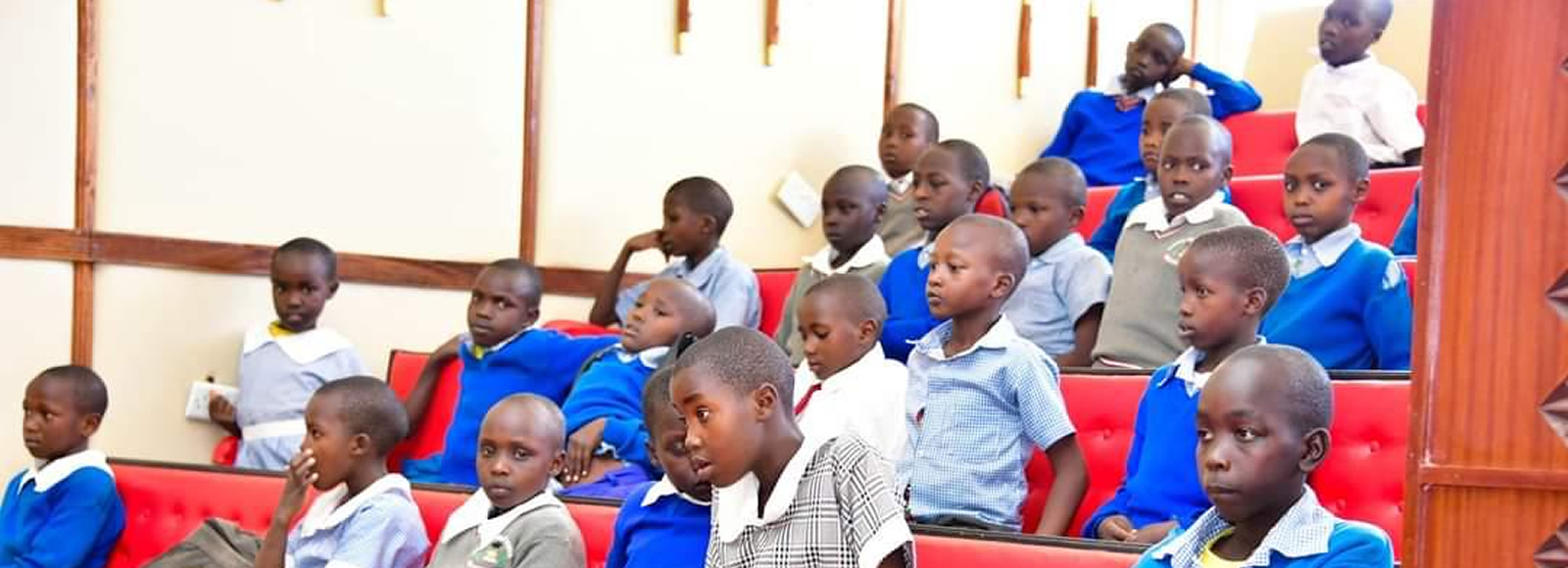 Part of Kapsoo primary school pupils,while on an educational visit at the county Assembly Chambers -Public gallery.